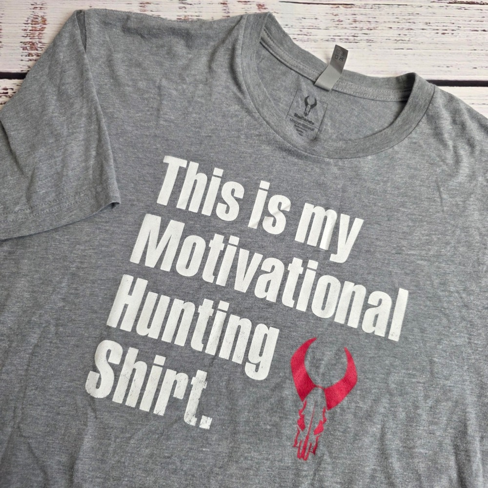 Badlands Motivational‎ Hunting Shirt Mens Large Gray Graphic Tee Short Sleeve L